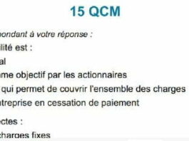 Questions à choix multiples sur le contrôle de gestion