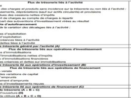 Le tableau des flux de trésorerie de l'ordre des experts comptables