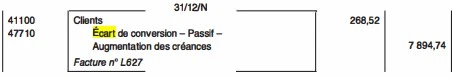 comptabilisation des écarts de conversion exemple