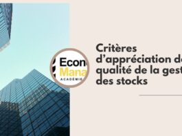 Critères d’appréciation de la qualité de la gestion des stocks