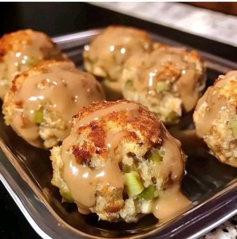 Savory Stuffing Balls with Gravy Recipe