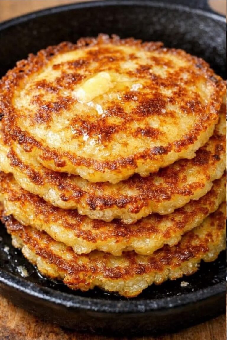 Golden Crispy Skillet Rice Pancakes